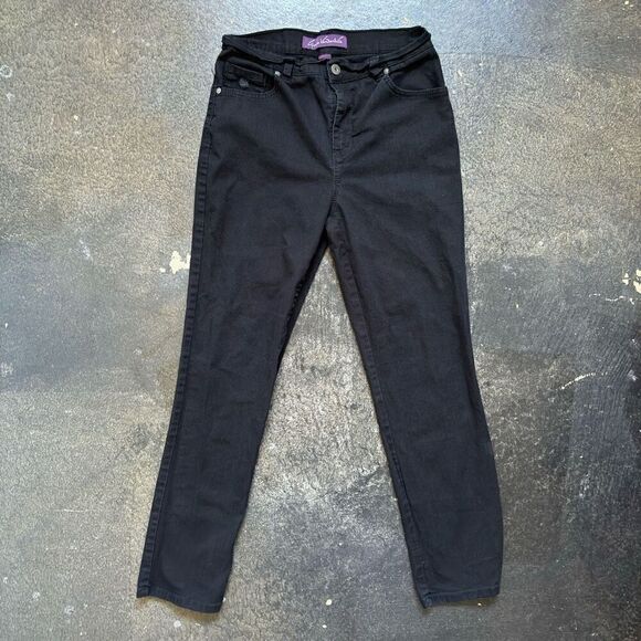 Gloria Vanderbilt Women's Black Stretch Denim Jeans Size 8P Cotton Blend - Picture 2 of 11